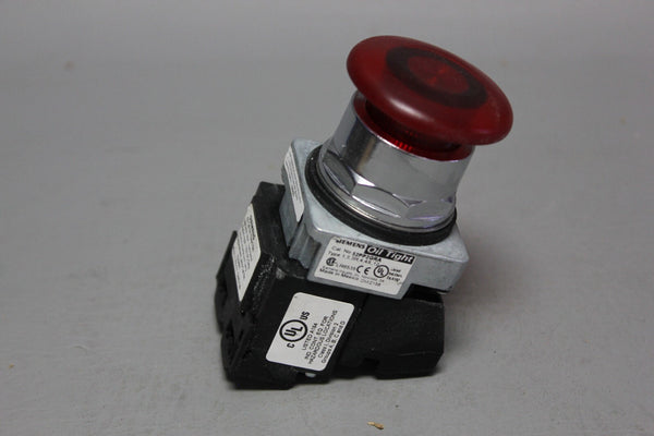SIEMENS 52PP2GRAB RED MUSHROOM HEAD OIL-TIGHT PUSH BOTTON SWITCH W/52BJK, 52AATG