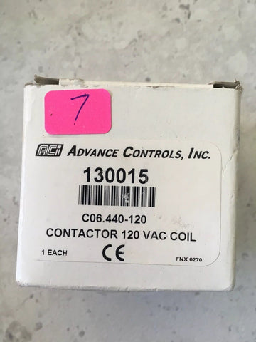Advance controls inc ACI 130015 contactor 120 vac coil