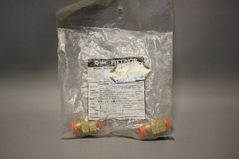 NEW  LOT OF 2 SMC BULKHEAD CONNECTORS   KQ2E13-00 ONE TOUCH FITTING