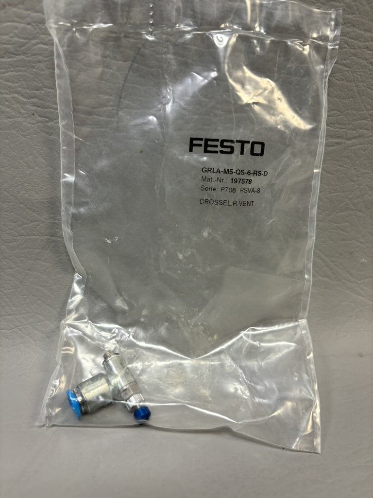 NEW IN BOX FESTO THROTTLE GRLA-M5-QS-6-RS-D 197578