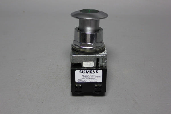 SIEMENS GREEN ILLUMINATED MUSHROOM HEAD PUSH PULL BUTTON 52PP2L3 W/52BJK