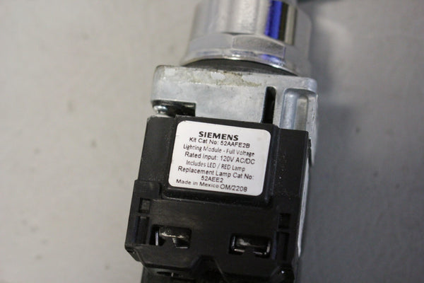 UNUSED SIEMENS RED ILLIMINATED CHROME PUSH/PULL BUTTON  52PP7E2UB