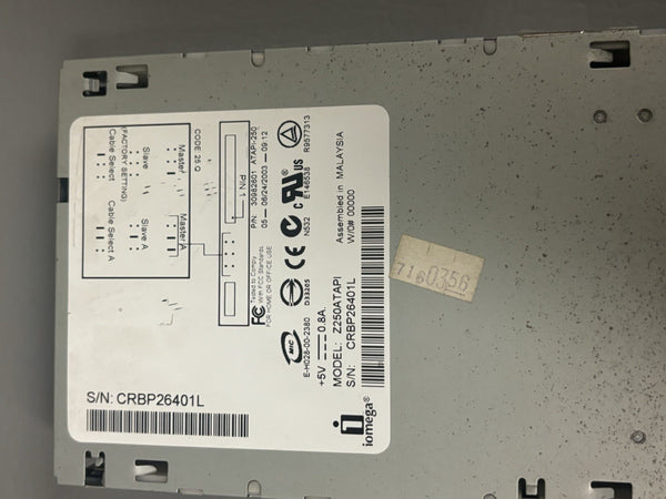 Iomega ATAPI Internal Zip Drive Z250ATAPI S/N CRBP26401L
