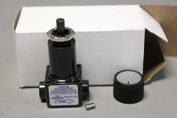 NEW AIR-TROL SUB-MINIATURE VACUUM REGULATOR V-800-30 OUTPUT RANGE: 0-30" HG