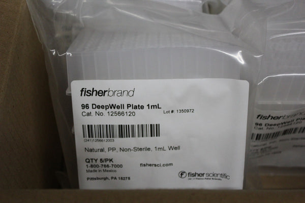NEW CASE OF 40 FISHER 96 DEEP WELL PLATES 1mL  12566120 *8 PACKS OF 5*