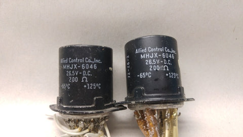 LOT OF 2 ALLIED CONTROLS RELAYS MHJX-6046 26.5VDC 200 Ohm 