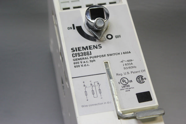 UNUSED SIEMENS DISCONNECT SWITCH P/N: CFS366J