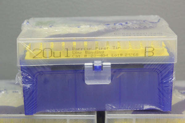LOT OF 5 RACKS GENESEE SCIENTIFIC 20 UL BARRIER PIPET TIP LOW BINDING 23-404