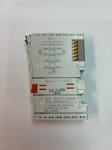 Beckhoff KL3022 Bus Terminal, 2-channel Analog Input Differential