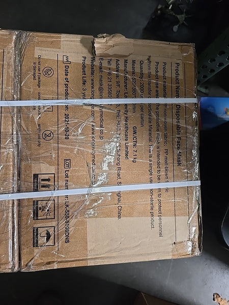 4,000 LONGKARE BLUE NON MEDICAL FACE MASKS WITH EARLOOP 