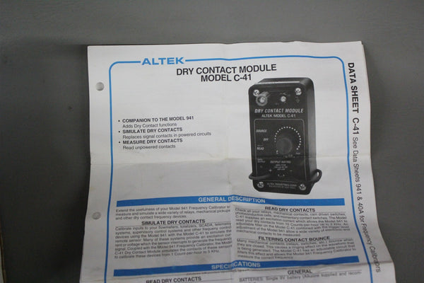 ALTEK DRY CONTACT MODULE C-41