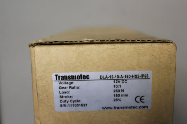 NEW TRANSMOTEC ELECTRIC LINEAR ACTUATOR  DLA-12-10-A-150-HS2-IP65