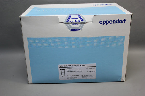 200 NEW EPPENDORF TUBES 5.0 ML PCR CLEAN CENTRIFUGATION 0030119460
