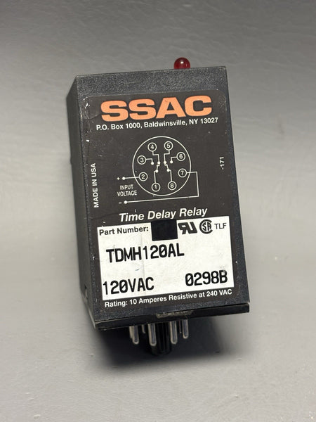 SSAC Digi-Set Time Delay Relay TDBL120ALD 120V AC 8 Pin TDR