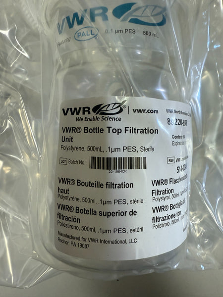 6Pcs New VWR Bottle Top Filtration Unit Polystyrene 500mL 89220-696