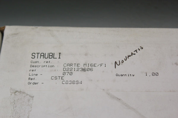 NEW STAUBLI ROBOT CONTROL CARD MI-6E D22123606 10332-12410 ADEPT