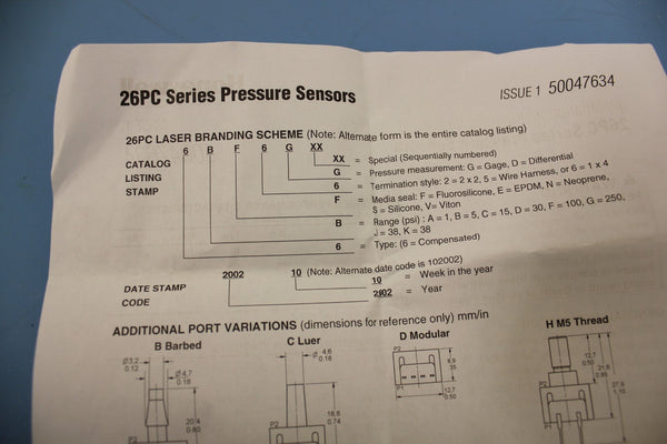 Lot of 20 New HONEYWELL 26PCCFJ6G PRESSURE SENSOR SENSORS