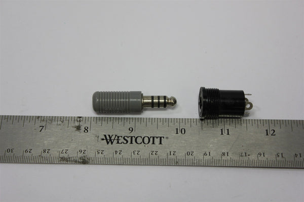 UNUSED AMPHENOL/NEXUS 4 CONDUCTOR AUDIO PHONE CONNECTOR PLUG & RECEPTACLE TP-120