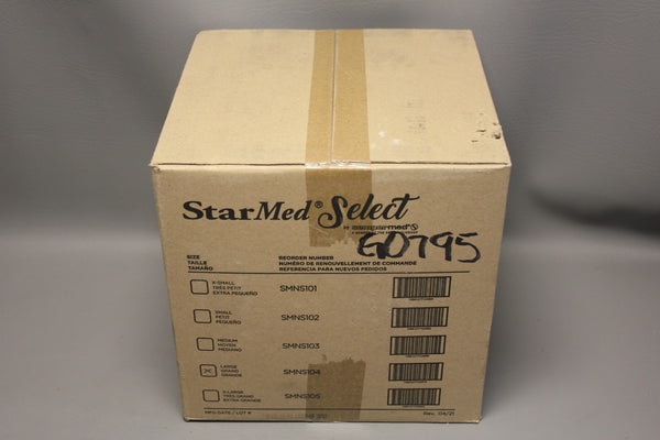 NEW BOX OF 1000 STARMED SELECT NITRILE EXAMINATION GLOVES POWDER FREE SMNS104  L
