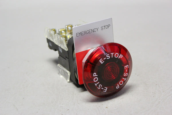 UNUSED ALLEN-BRADLEY ILLUMINATED EMERGENCY STOP BUTTON 800T-FXQH24RA1