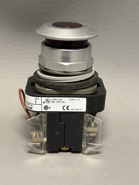 Allen Bradley Red Emergency Stop Push Button Illuminated 800T-FXQH24RA1