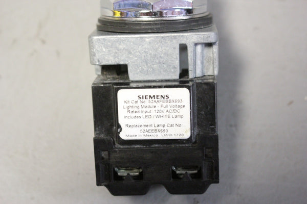 UNUSED SIEMENS PILOT LIGHT MODULE 52PL4EAXBX693 120V AC LED