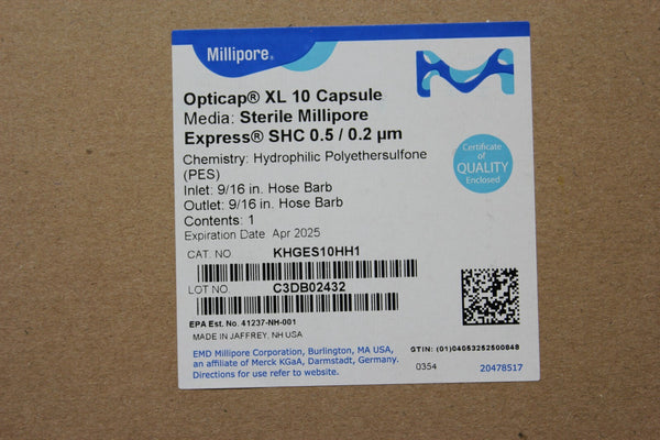 NEW MILLIPORE OPTICAP XL 10 STERILE CAPSULE KHGES10HH1