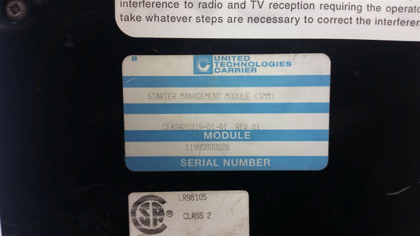 United Techn/carrier Starter Management Module Ceso121319-01 & Ceas420319-01-01