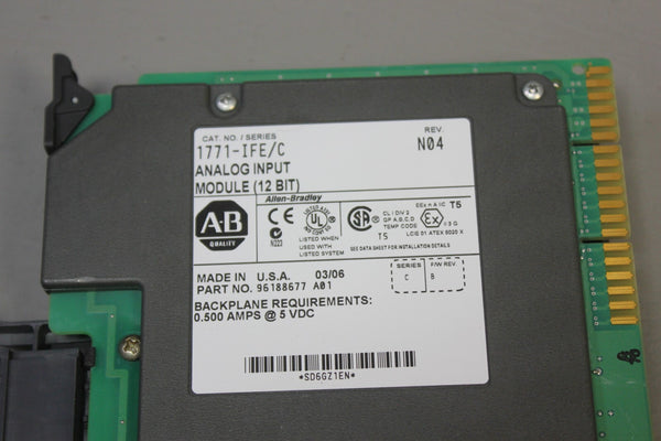 ALLEN BRADLEY ANALOG INPUT MODULE 1771-IFE SERIES C N04