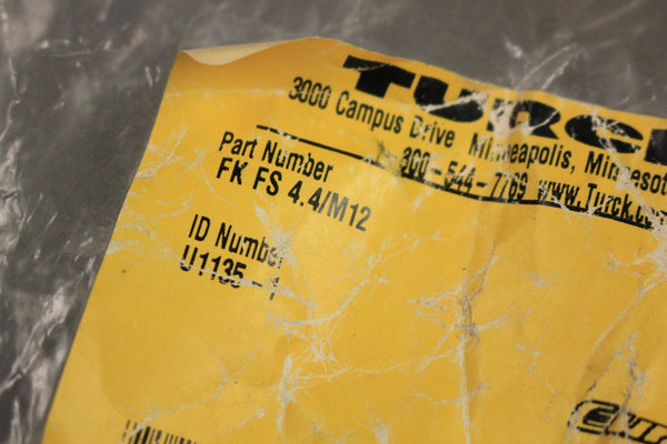 NEW TURCK FK FS 4.4/M12 PANEL MOUNTED RECEPTICLE 4 PIN M TO F