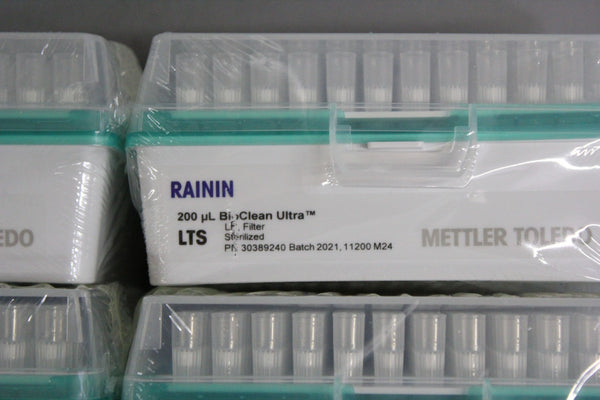 4 NEW BOXES (384) RAININ 200 uL BIOCLEAN ULTRA PIPETTE TIPS WITH FILTER 30389240