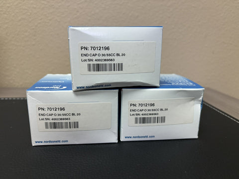 3- (60 PCS) Nordson EFD 7012196 End Cap O 30/55CC BL20