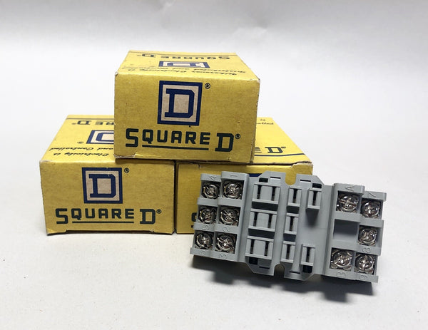 3 Square D NR82 Relay Socket 10 AMP 300 V