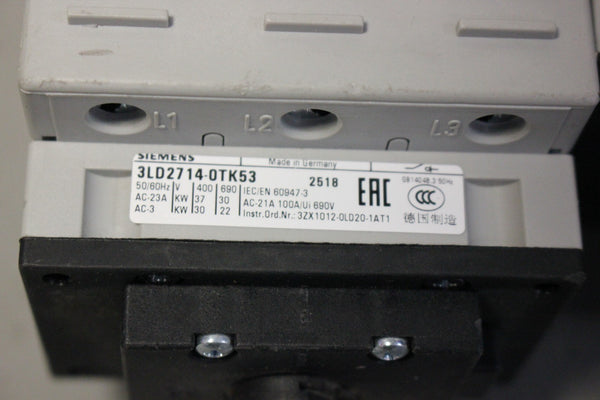 LOT OF 2 SIEMENS DISCONNECT SWITCH 3LD2714-0TK53