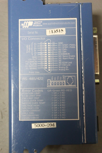 APPLIED MOTION BRUSHLESS SERVO DRIVE P/N: BLU200SI
