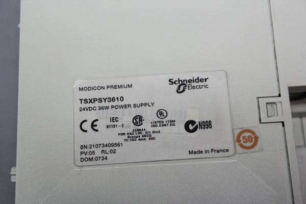 SCHNIEDER MODICON PREMIUM PLC POWER SUPPLY TSXPSY3610
