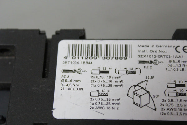 Siemens 3RT1034-1BB44 MOTOR STARTER