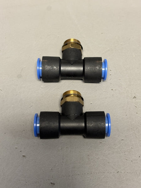 2- SMC KQT12-U03 One-Touch Fitting Male Branch Tee 12mm 3/8"