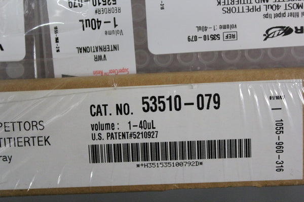 960 NEW VWR AEROSOL FILTER 1-40uL PIPET PIPETTE TIPS 53510-079