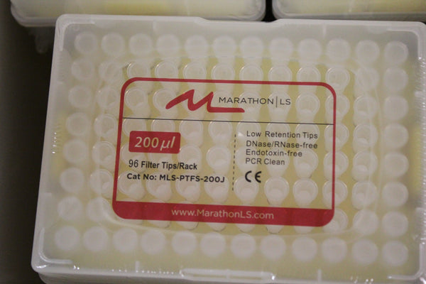 NEW BOX 960 MARATHON 10-200uL PIPETTE TIPS WITH FILTER MLS-PTFS-200J