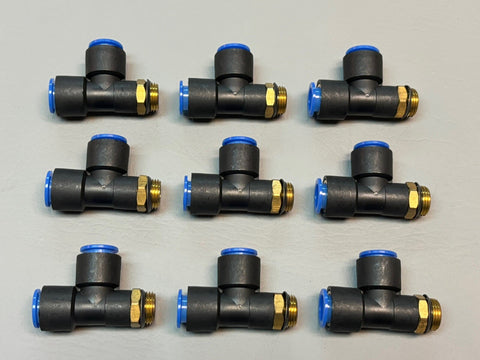 Lot of 9- SMC OD Tube Run Tees, KQY12-U03-X2