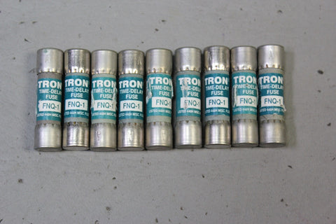 LOT OF 9 TRON TIME DELAY FNQ-1 FUSES FUSE