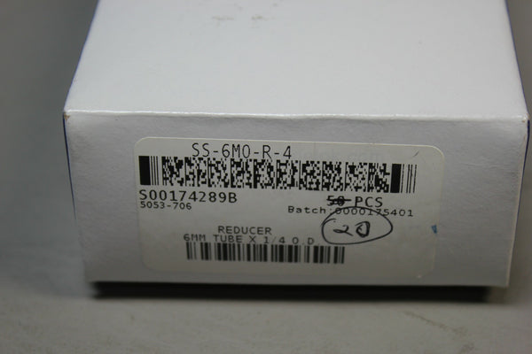 20 New Swagelok Stainless Steel Swagelok Tube Fitting, Reducers SS-6M0-R-4
