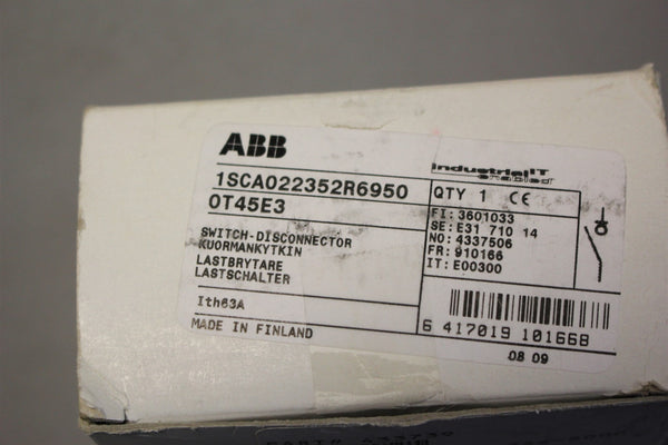 NEW ABB DISCONNECTOR SWITCH OT45E3