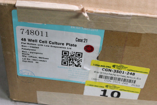 NEW NEST 48 WELL CELL CULTURE PLATE FLAT BOTTOM POLYSTYRENE 50 PCS 748011