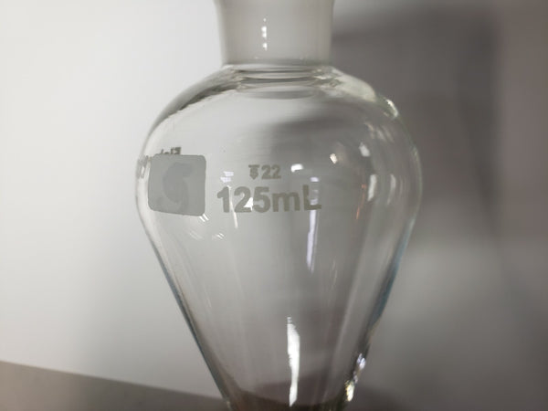 FisherBrand 13678603 125mL Squibb Pear-Shaped Separatory Funnel