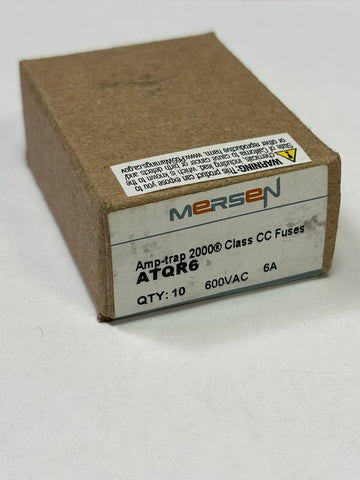 10- Mersen Ferraz Shawmut  ATQR6 6A 600V TIME DELAY Fuse Class CC