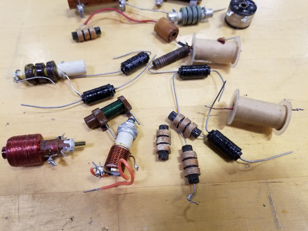 Lot of Vintage Ham Radio Tuner Coils Vector
