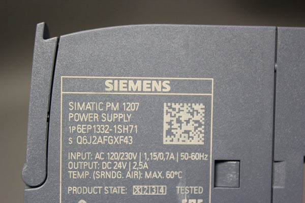 UNUSED SIEMENS SIMATIC PM 1207 PLC POWER SUPPLY  6EP1332-1SH71