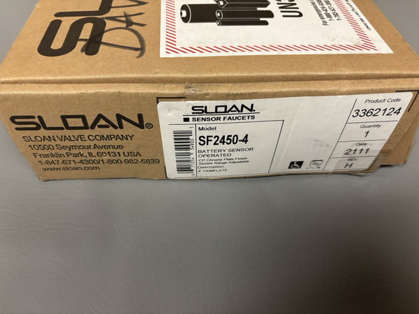 NEW SLOAN SF2450-4 Battery Sensor Activated Touch-Free Faucet Chrome